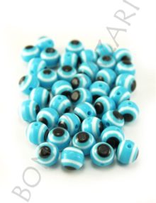 Plastik Gözlü Boncuk 8 mm -Turkuaz (PL1006)