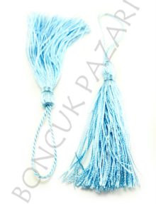 Uzun Polyester Püskül 8 cm - Turkuaz (UZPL007)