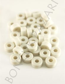 Plastik Düz Boncuk Beyaz 4x8 mm (PLR3665B)