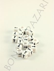 6 mm Plastik Zar Harf-T (9001T)