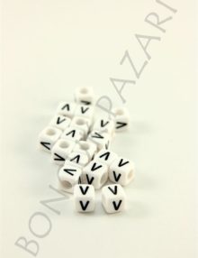 6 mm Plastik Zar Harf-V (9001V)