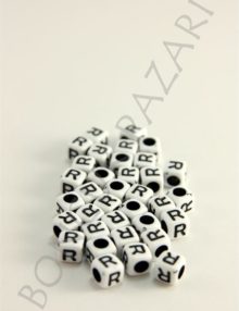 6 mm Plastik Zar Harf-R (9009R)