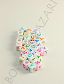 6 mm Plastik Zar Harf-Karışık (9014)