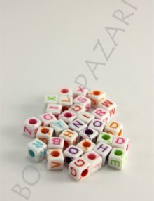 6 mm Plastik Zar Harf-Karışık (9054)