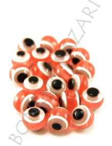 Plastik Gözlü Boncuk 12 mm -Şeffaf Pembe (PL1020)