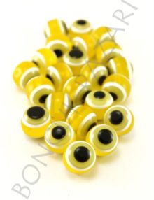 Plastik Gözlü Boncuk 12 mm -Şeffaf Sarı (PL1021)