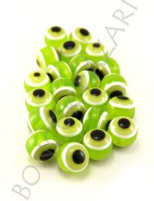 Plastik Gözlü Boncuk 12 mm -Şeffaf Yeşil (PL1023)