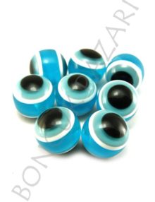 Plastik Gözlü Boncuk 20 mm -Şeffaf Turkuaz (PL1036)