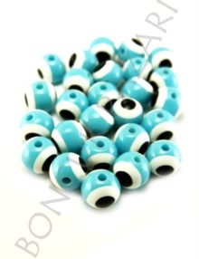 Plastik Gözlü Boncuk 12 mm -Turkuaz (PL1037)