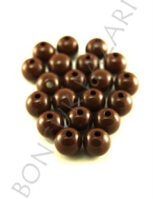 Plastik Düz Boncuk 8 mm Kahverengi (PL3107)