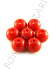 Plastik Düz Boncuk 12 mm Kırmızı (PL3305)