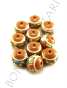 Plastik Şeker Boncuk - 10 mm Kahverengi (PL4109)