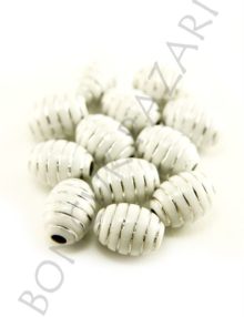 Plastik Tesbih Boncuk 9x12 mm Beyaz (TP5705)