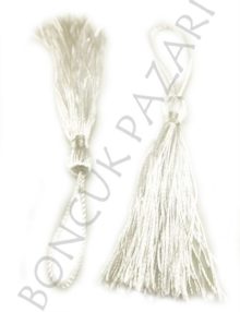 Uzun Polyester Püskül 8 cm - Beyaz (UZPL005)