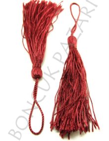 Uzun Polyester Püskül 8 cm - Bordo (UZPL030)