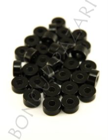 Plastik Düz Boncuk Siyah 4x8 mm (PLR3665S)
