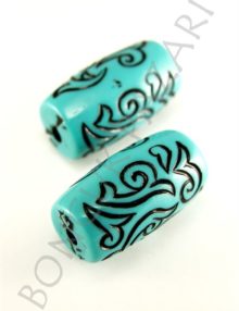 Plastik Takı Ara Malzemeleri - Mavi 15x28 mm (PLR3853M)
