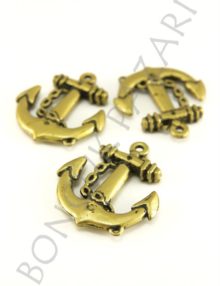 Plastik Takı Ara Malzemeleri - Antik Altın 29x33 mm (PLR4352S)