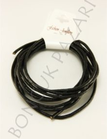 2.5 mm Yuvarlak Deri İp Siyah (DRY038)