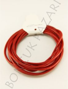 3 mm Yuvarlak Deri İp Kırmızı (DRY045)