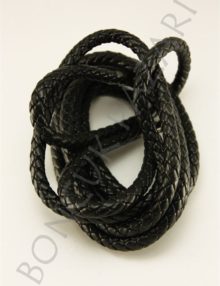 7.0 mm Suni Örgü Deri İp Siyah (DRY082)